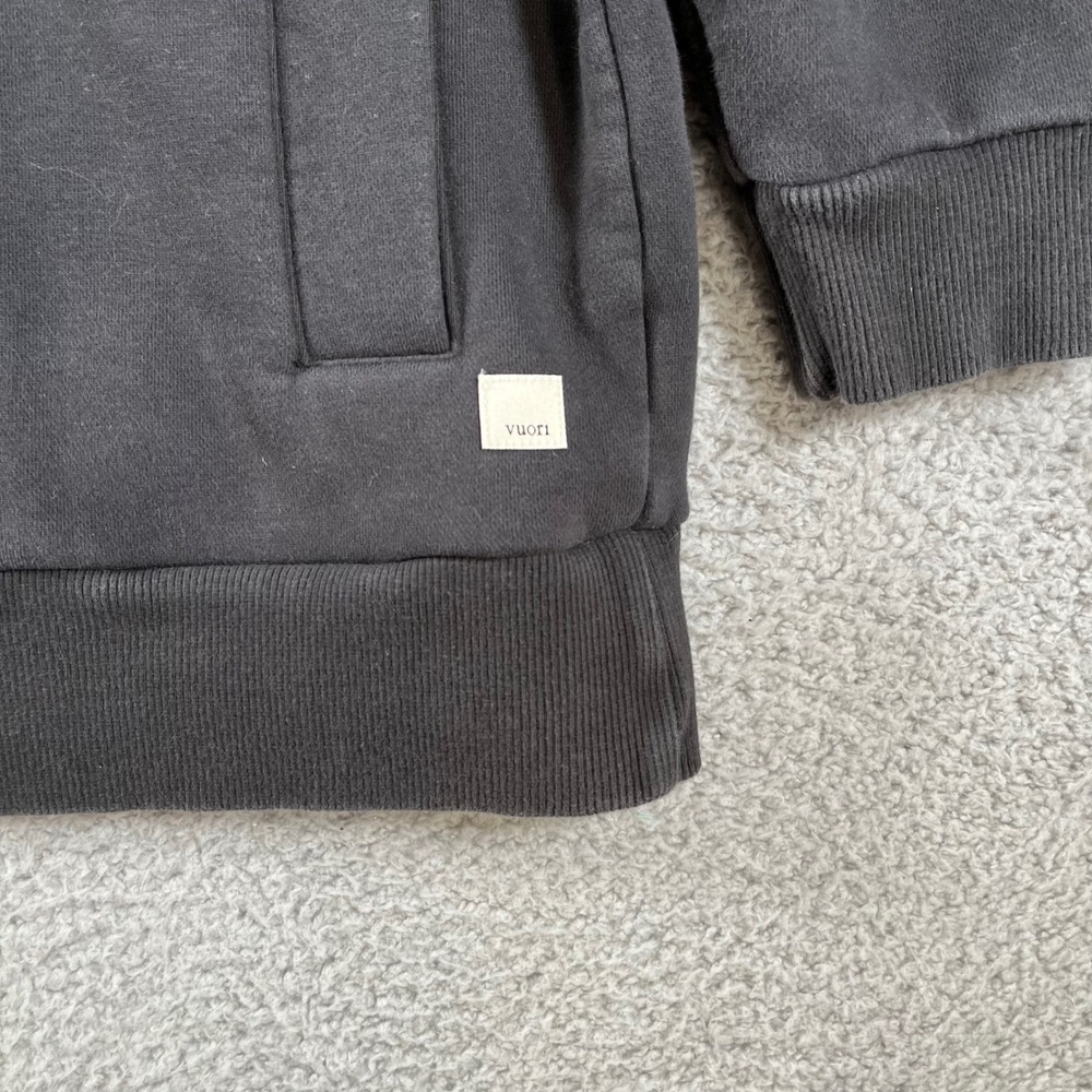 Vuori Womens Dark Gray Restore Full Zip Hoodie Organic Cotton Fleece Size Medium - Picture 5 of 10